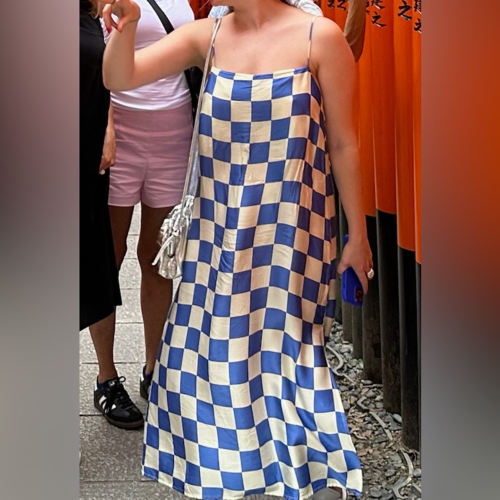 Ottod’Ame checker dress blue